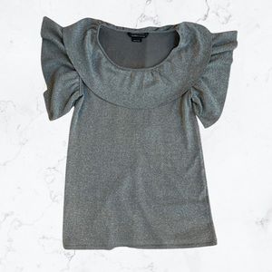 BCBGMaxAzria Gray/Silver Women’s Blouse Size S Great Condition